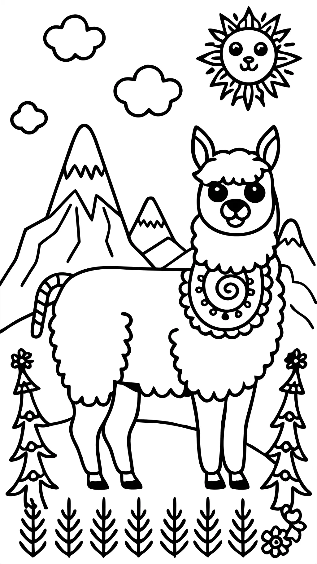 coloriage lama imprimable